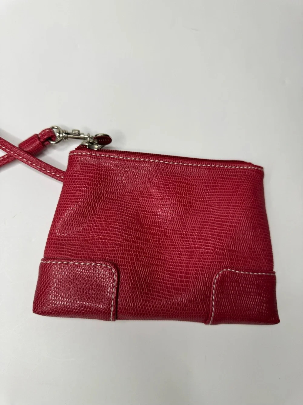 Liz Claiborne Red Textured Wristlet with Strap